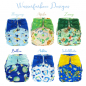 Preview: Blümchen salespack 5 pcs. All-in-One Bamboo diaper (3,5-15kg)