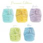 Preview: Blümchen PREMIUM All-in-One Bambus Windel Drucki (3,5-15kg) Pastellfarben