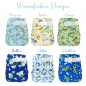 Preview: Blümchen diaper cover OneSize (3,5-16kg) Hook and Loop watercolor collection