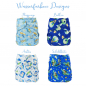 Preview: Blümchen diaper cover OneSize (3,5-16kg) Snap watercolor collection