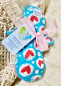 Preview: Blümchen wasserdichte Slipeinlage Butterfly Pads 3er BioBaumwolle blau