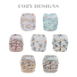 Preview: Blümchen All-in-pocket Bamboo diaper (3,5-15kg) velcro Cozy Designs (without core)