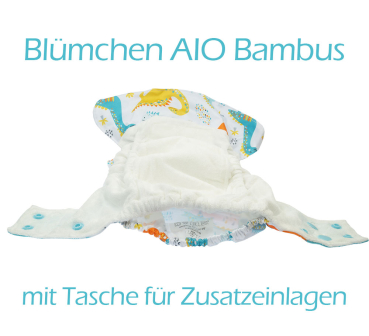 Blümchen Tagespaket All-in-One Bambus Windel (3,5-15kg)