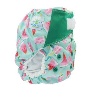 Blümchen All-in-One Bamboo diaper (3,5-15kg) Hook and loop watercolor collection