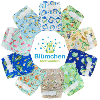 Blümchen Komplettpaket Prefolds Bambusfrottee