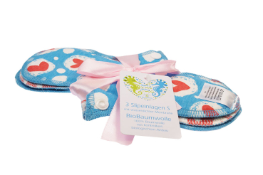 Blümchen wasserdichte Slipeinlage Butterfly Pads BioBaumwolle Gr. S  3 Stück (irregulär)