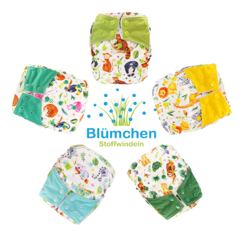 Blümchen Multipaket All-in-One Bambus Windel (3,5-15kg)