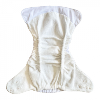 Blümchen Pocket diaper Snap white ORGANIC with leakguard (3-16kg)