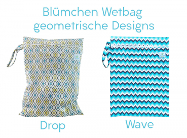 Blümchen Windelsack/ Wetbag PUL mit Zip Geometrische Designs