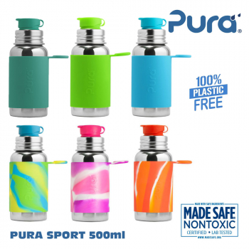 Pura Stainless steel sport bottle 500ml with sleeve