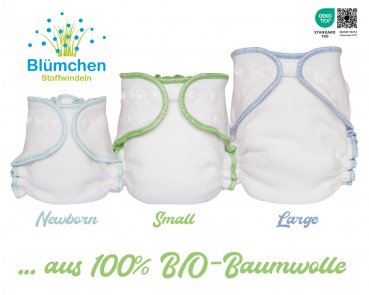 Blümchen Multipack Kuschel-Höschenwindel BioBaumwolle in Größen