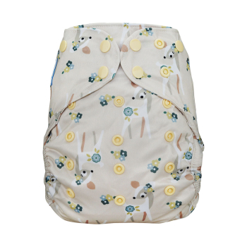 Warehousedeal: Blümchen diaper cover OneSize (3,5-16kg) Snap BAMBI