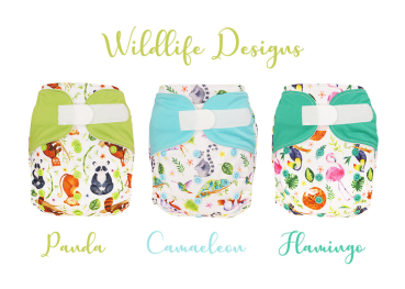 Blümchen diaper cover Hook and loop OneSize (3,5-16kg) Wildlife Edition