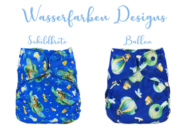 Blümchen OneSize Drucki Überhose (3,5-16kg) Wasserfarben Kollektion