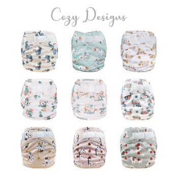 Blümchen All-in-pocket Bamboo diaper (3,5-15kg) velcro Cozy Designs (without core)