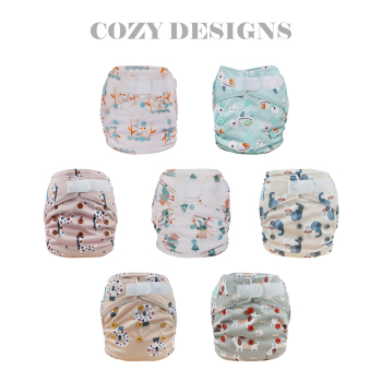 Blümchen All-in-pocket Bamboo diaper (3,5-15kg) velcro Cozy Designs (without core)