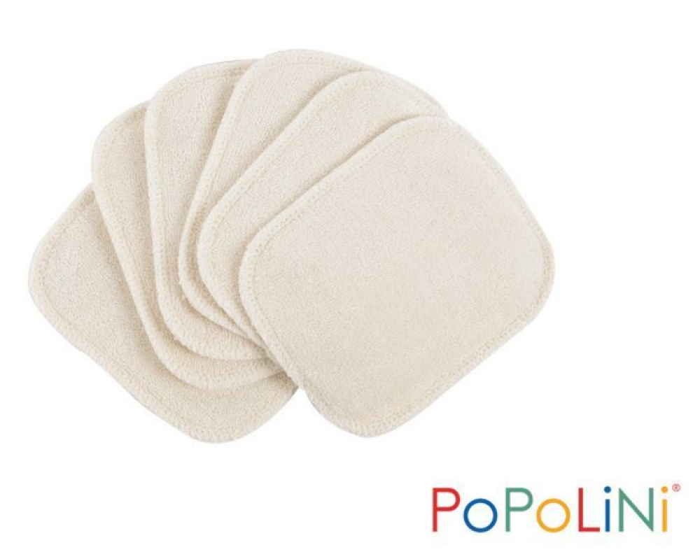 Popolini 6 große Kosmetikpads aus Bio-Baumwolle GOTS