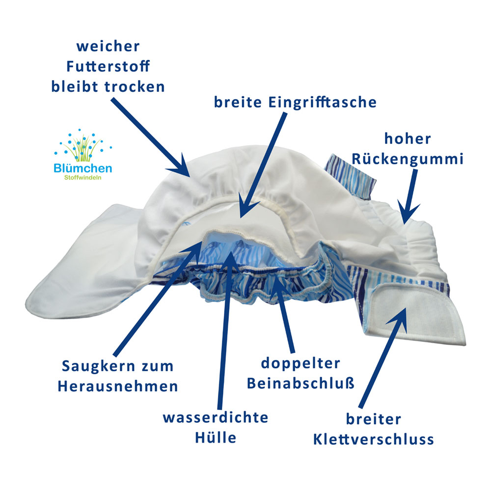 Blümchen Tagespaket Erwachsenen Inkontinenzhose StayDry Kletter (5 Stück)