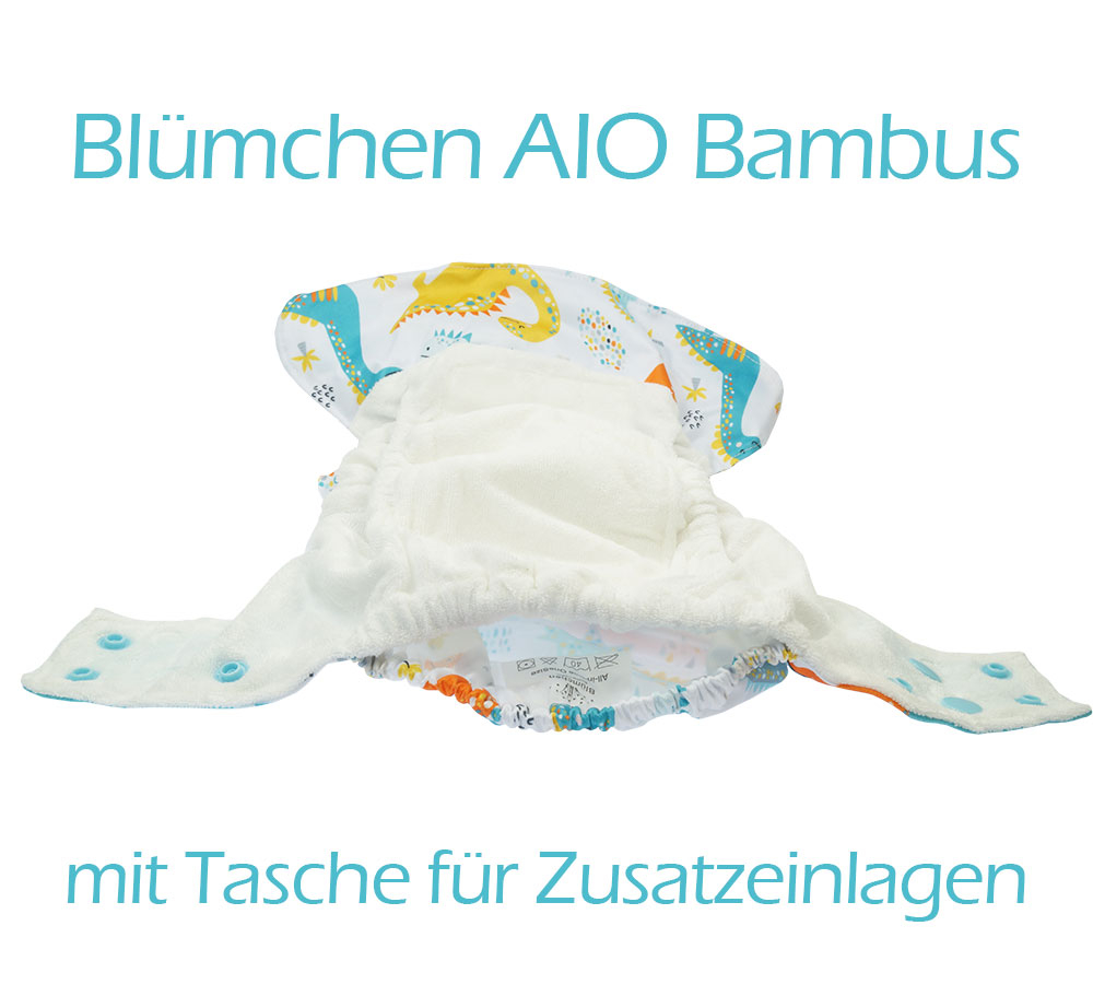 Blümchen All-in-One Bamboo diaper (3,5-15kg) velcro Cozy Designs (without core)