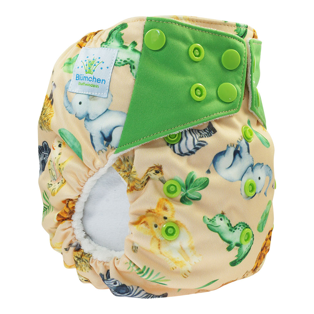 Blümchen All-in-One Bambus Windel Drucki (3,5-15kg) Wasserfarben Kollektion
