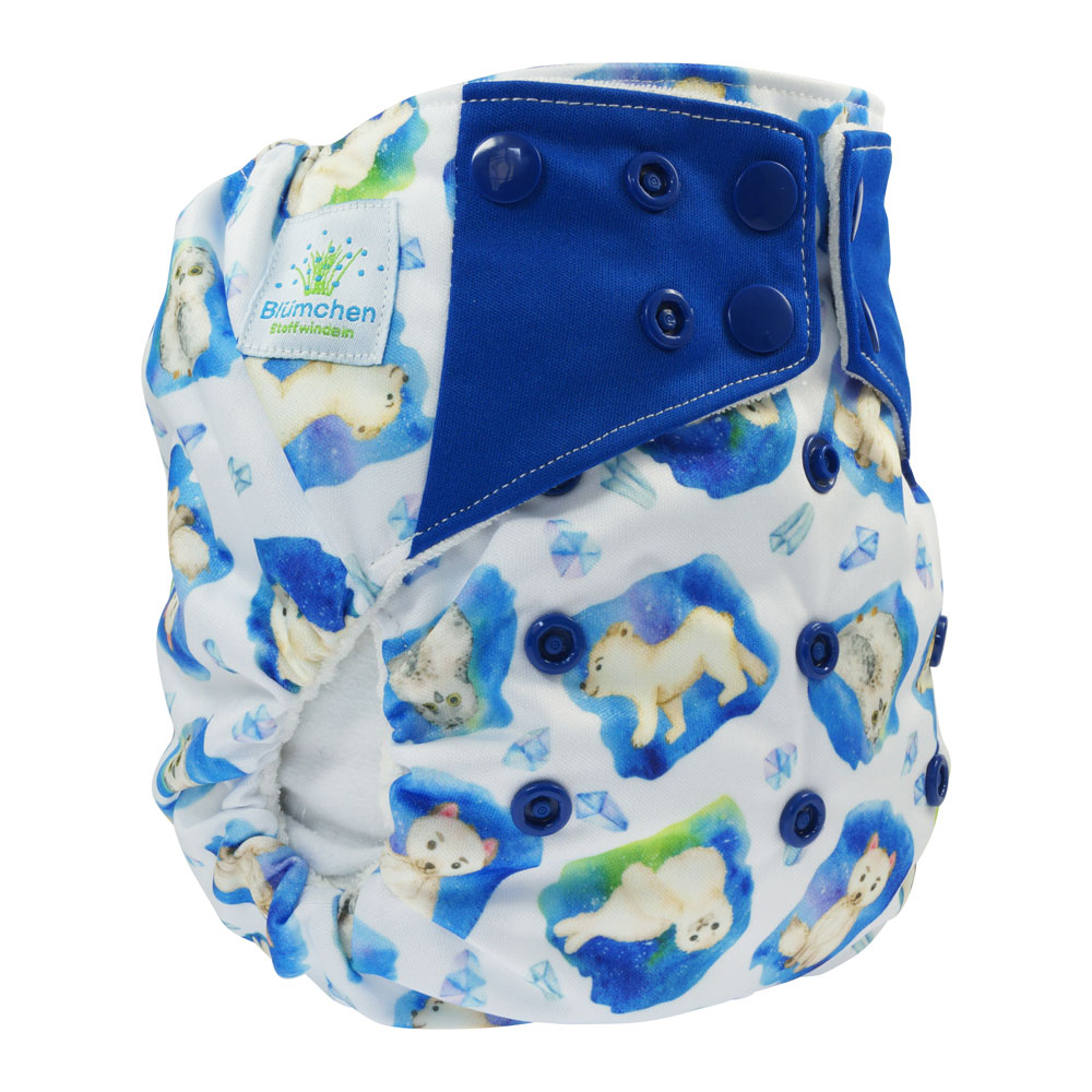 Blümchen All-in-One Bambus Windel Drucki (3,5-15kg) Wasserfarben Kollektion