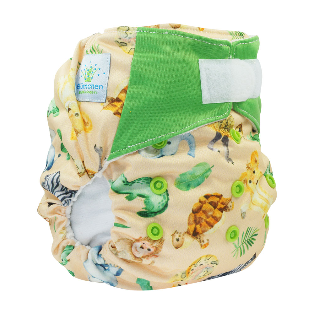 Blümchen All-in-One Bamboo diaper (3,5-15kg) Hook and loop watercolor collection