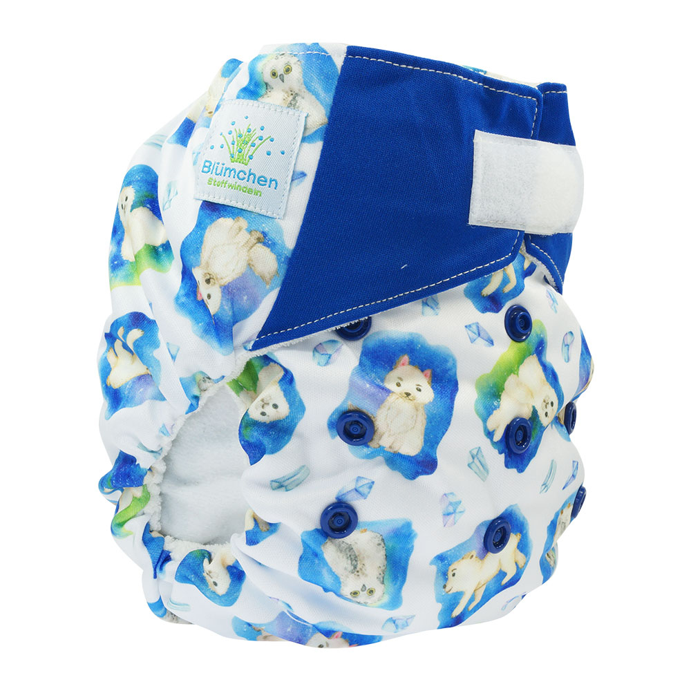 Blümchen All-in-One Bamboo diaper (3,5-15kg) Hook and loop watercolor collection
