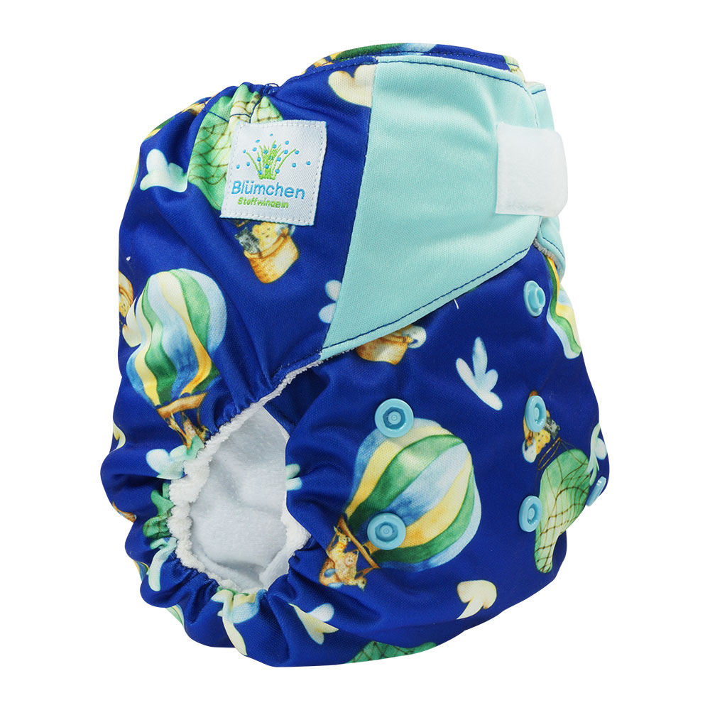 Blümchen All-in-One Bamboo diaper (3,5-15kg) Hook and loop watercolor collection