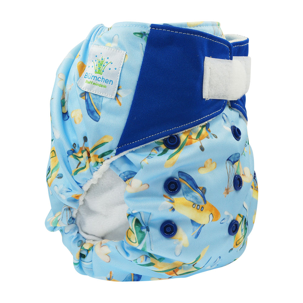 Blümchen All-in-One Bamboo diaper (3,5-15kg) Hook and loop watercolor collection