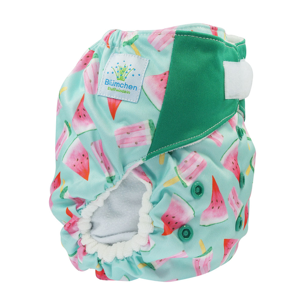 Blümchen All-in-One Bamboo diaper (3,5-15kg) Hook and loop watercolor collection