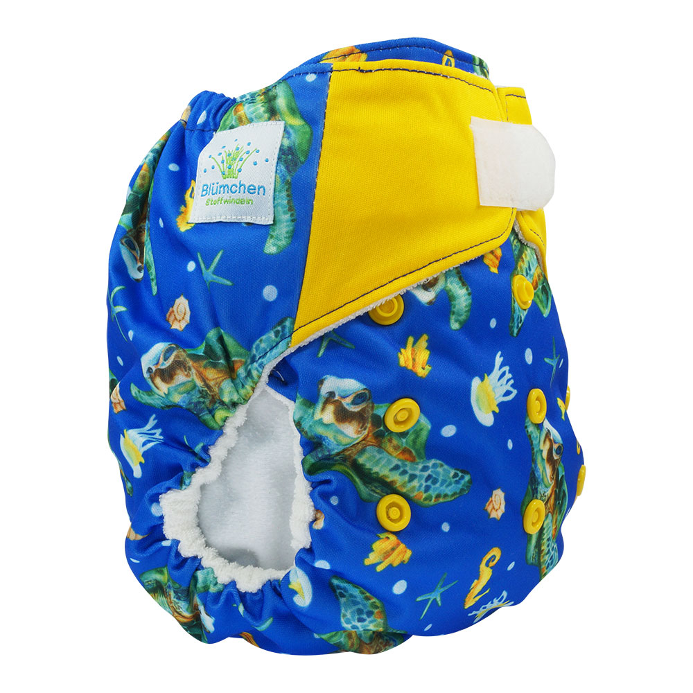 Blümchen All-in-One Bamboo diaper (3,5-15kg) Hook and loop watercolor collection