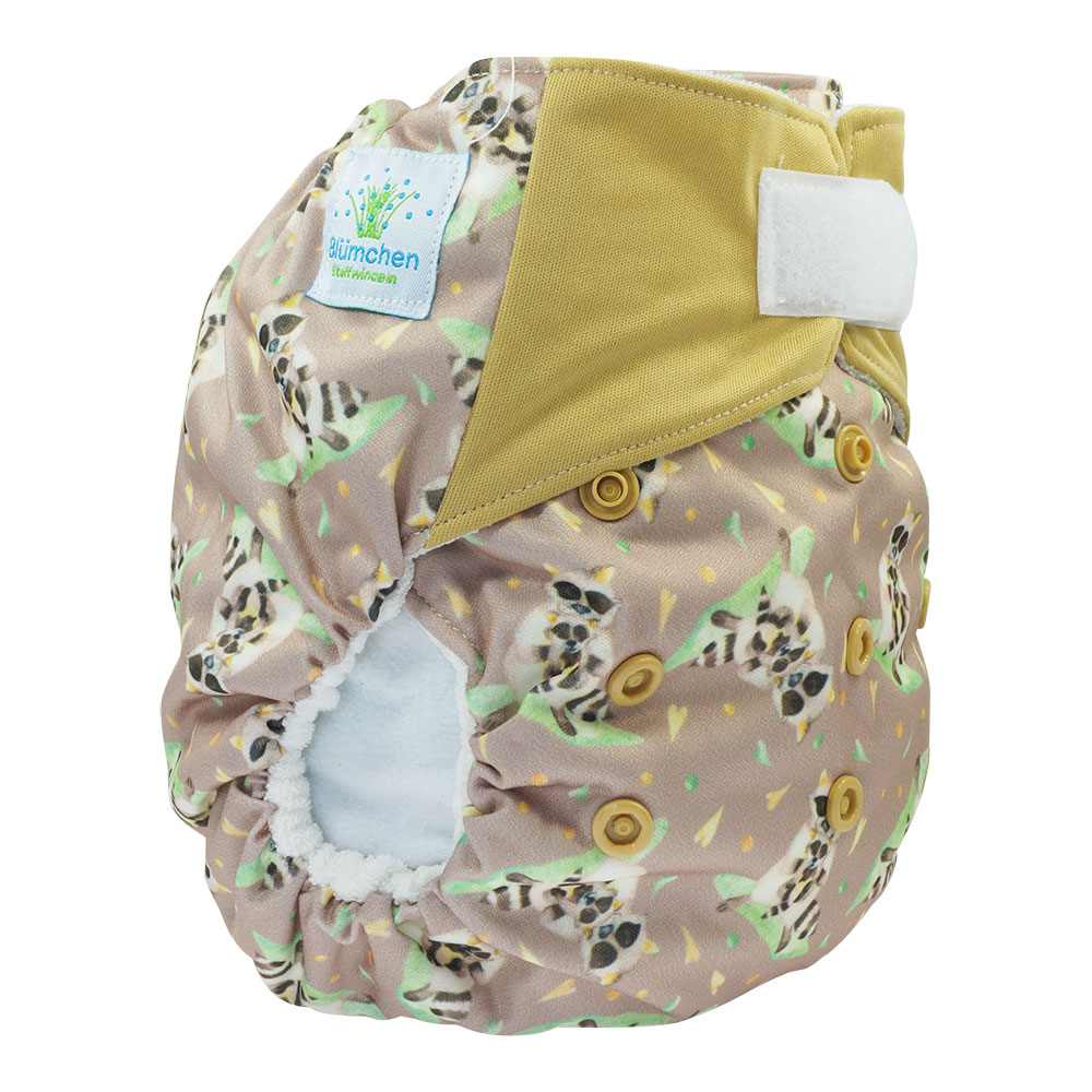 Blümchen All-in-One Bamboo diaper (3,5-15kg) Hook and loop watercolor collection