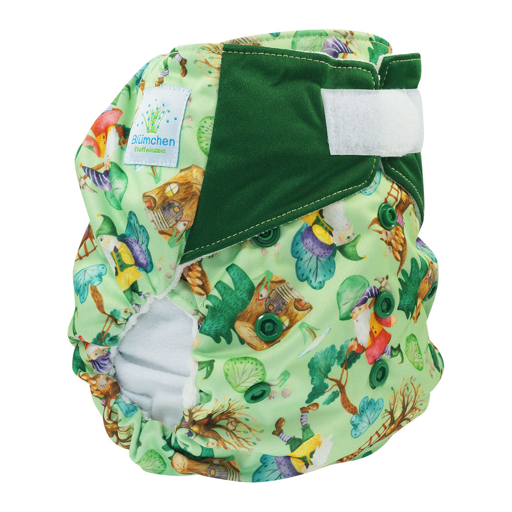 Blümchen All-in-One Bamboo diaper (3,5-15kg) Hook and loop watercolor collection