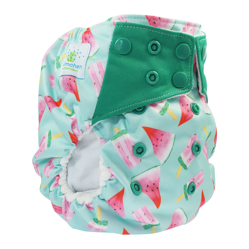 Blümchen All-in-One Bambus Windel Drucki (3,5-15kg) Wasserfarben Kollektion