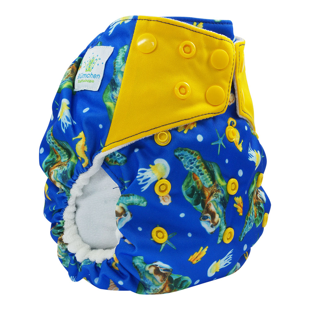 Blümchen All-in-One Bambus Windel Drucki (3,5-15kg) Wasserfarben Kollektion