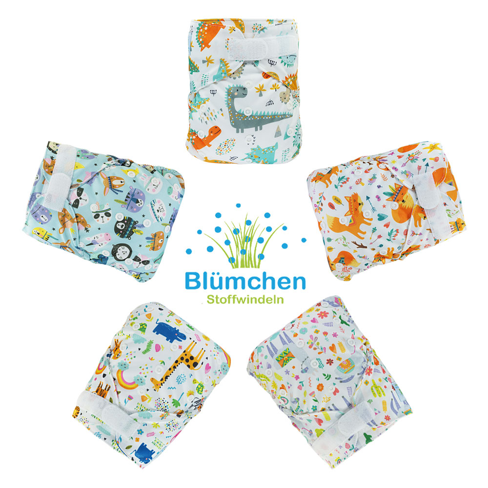 Blümchen slimfit Paket Kuschel-Höschenwindel BioBaumwolle OneSize
