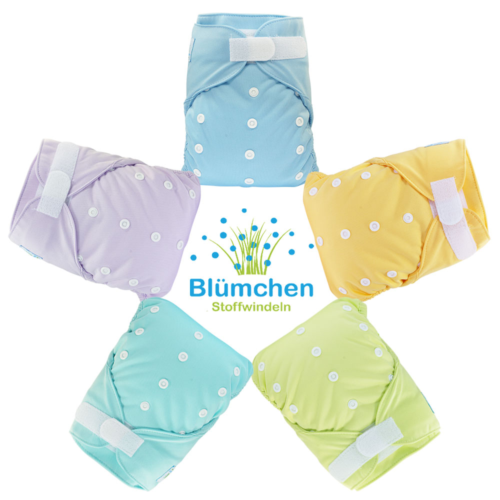 Blümchen slimfit diaper cover OneSize (3,5-16kg) Pastels