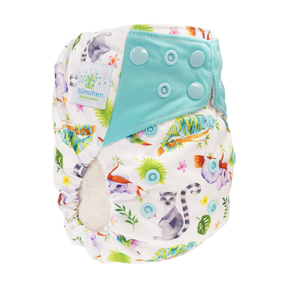Blümchen All-in-One Bambus Windel Drucki Wildlife Edition (3,5-15kg)