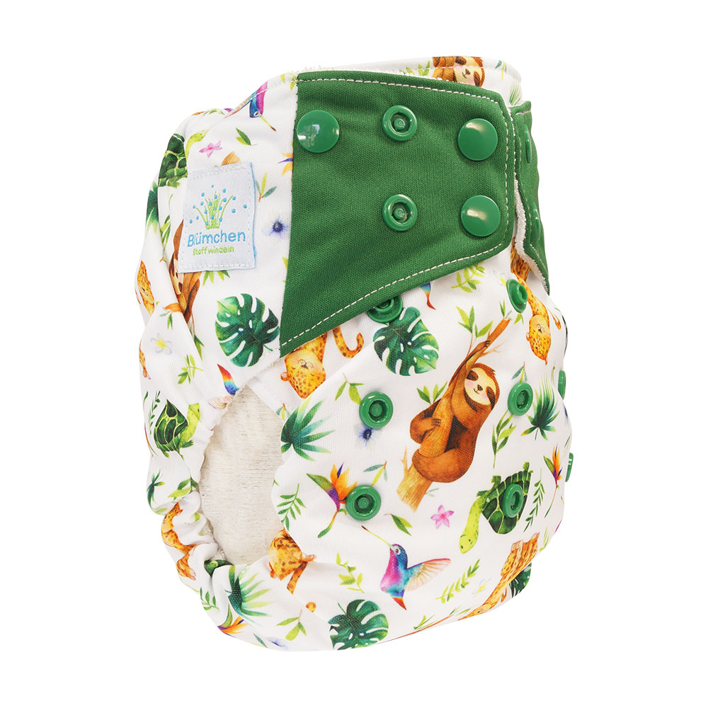 Blümchen All-in-One Bambus Windel Drucki Wildlife Edition (3,5-15kg)