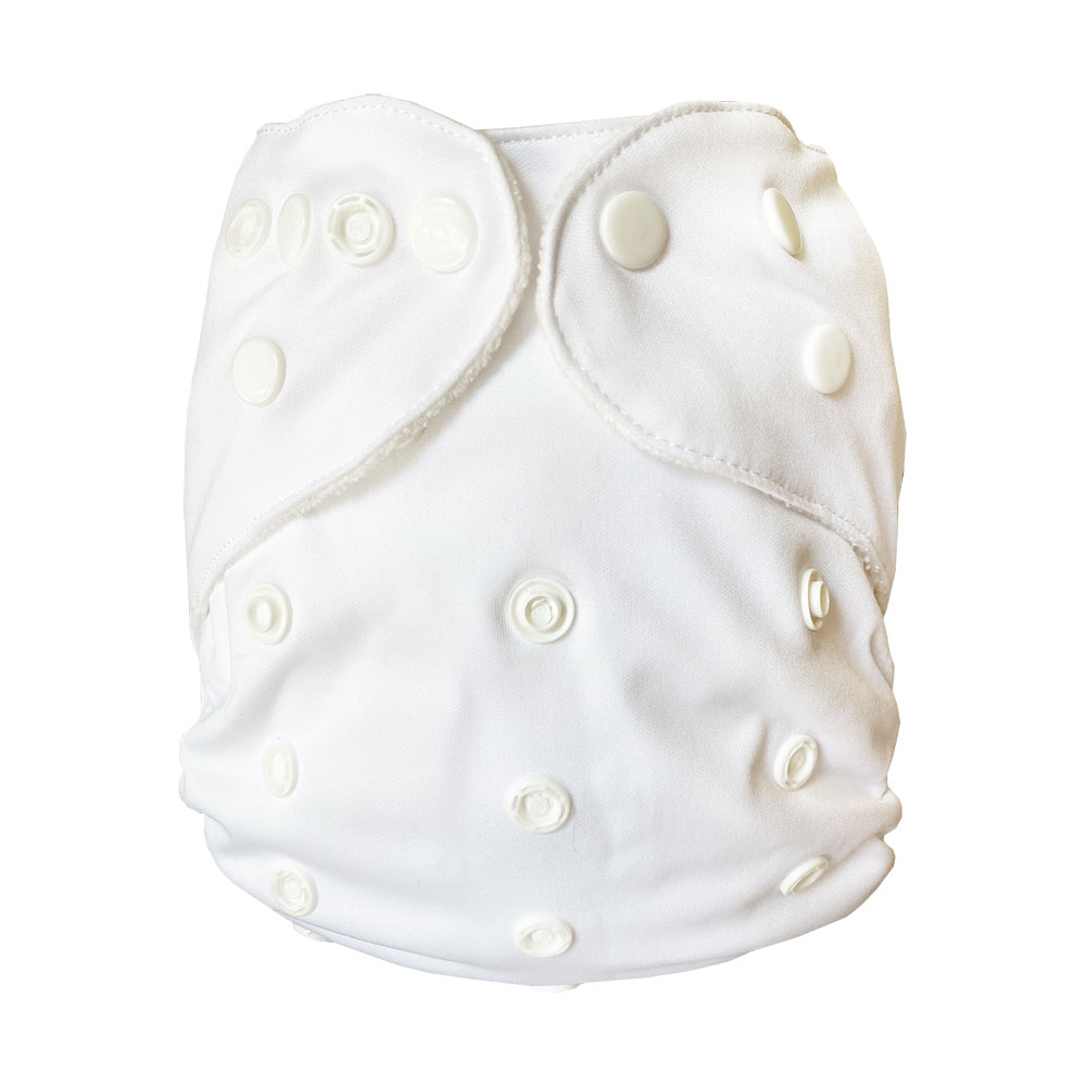 Blümchen Pocket diaper Snap white ORGANIC with leakguard (3-16kg)