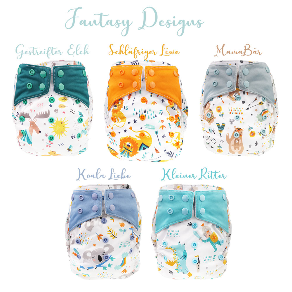 Blümchen All-in-One Bambus Windel Drucki (3,5-15kg) Fantasy 2