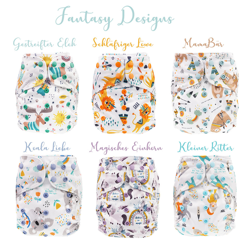 Blümchen Pocket diaper Snap Fantasy 2 Designs (3-16kg)