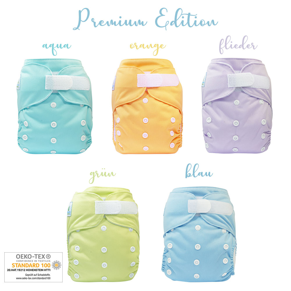 Blümchen package Pocket diaper Velcro pastell colors (3-15kg)