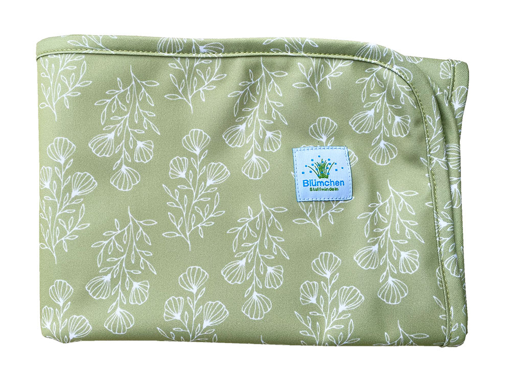 Blümchen Changing mat PUL FLORAL green Bamboo