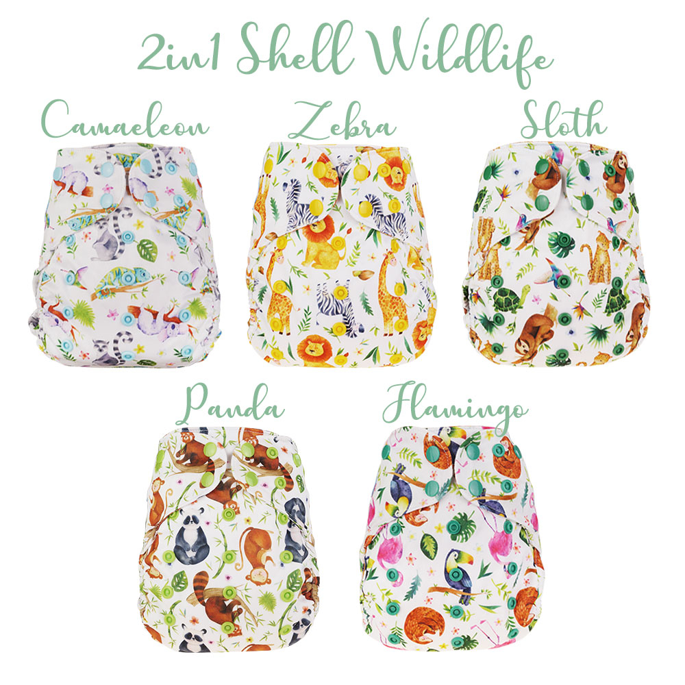 Blümchen 2in1 OneSize ECO Shell Drucki (3-16kg) Wildlife