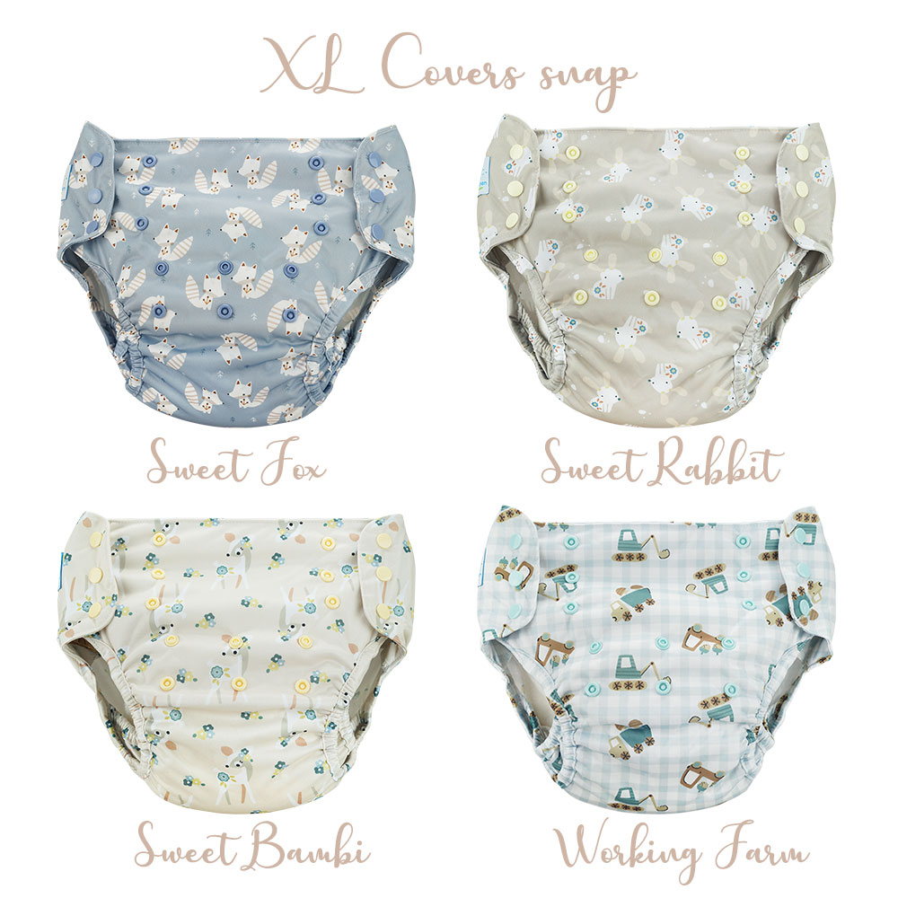 Blümchen diaper cover XL PUL Snaps Harmony - recycled Polyester