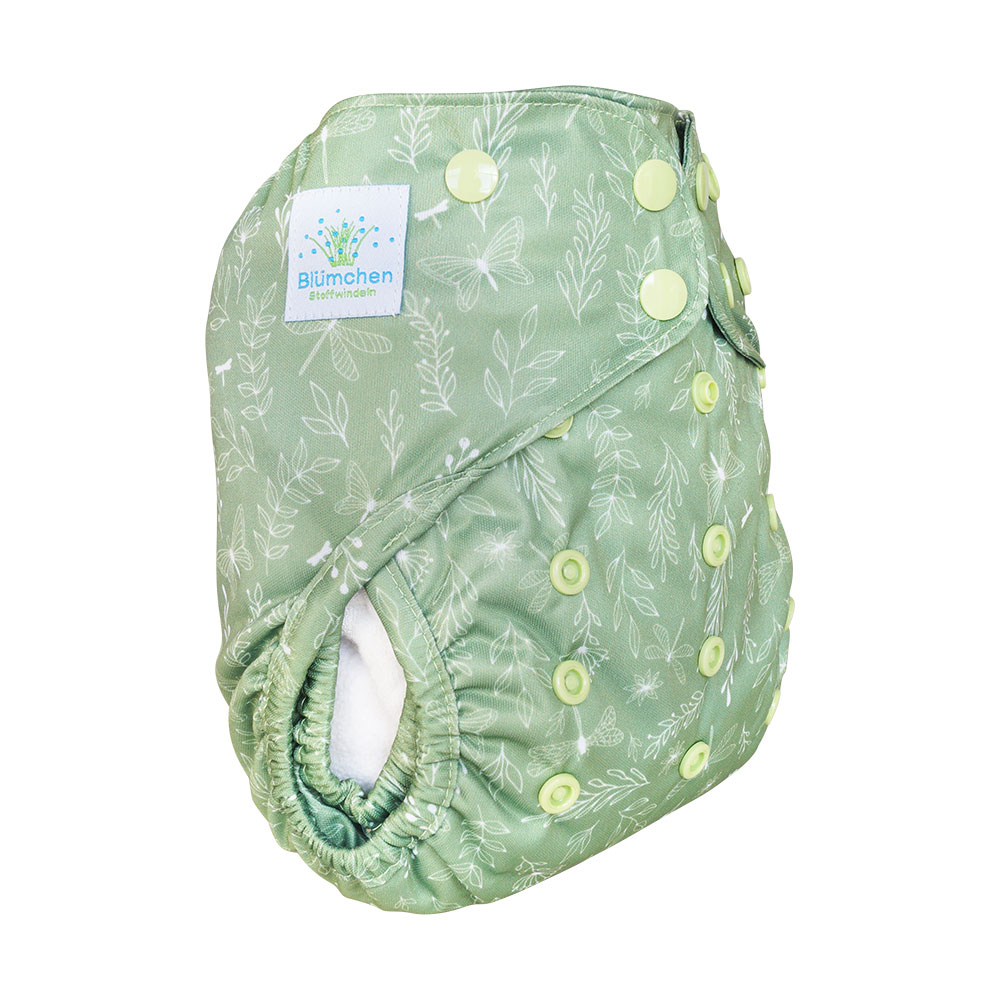 Blümchen 2in1 OneSize ECO Shell Druckknopf FLORAL (3-16kg) - recycled Polyester