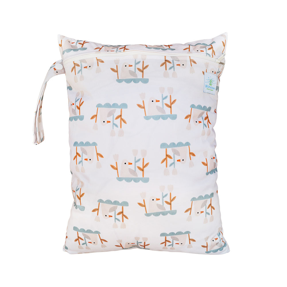 Blümchen Windelsack/ Wetbag PUL mit Zip COZY