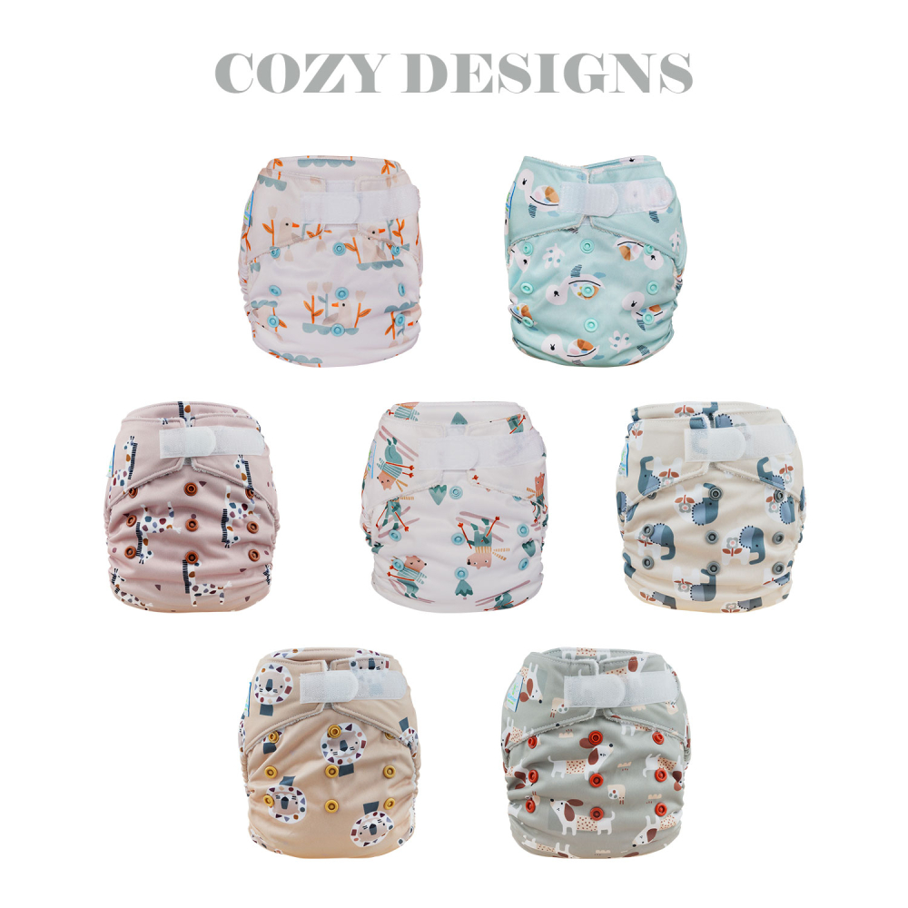 Blümchen All-in-pocket Bamboo diaper (3,5-15kg) velcro Cozy Designs (without core)