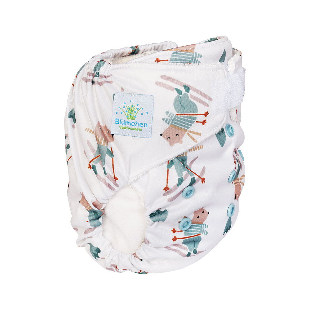 Blümchen All-in-pocket Bamboo diaper (3,5-15kg) velcro Cozy Designs (without core)